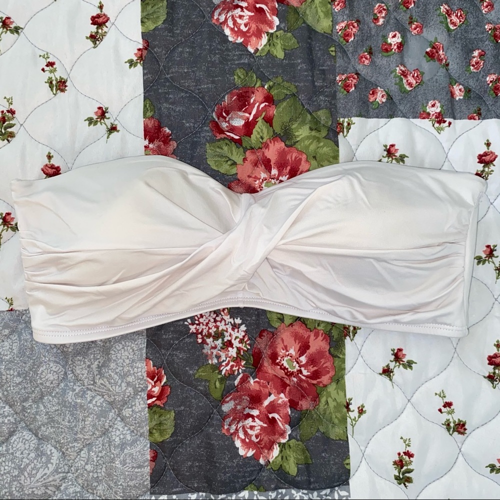 White Strapless Bathing Suit Top